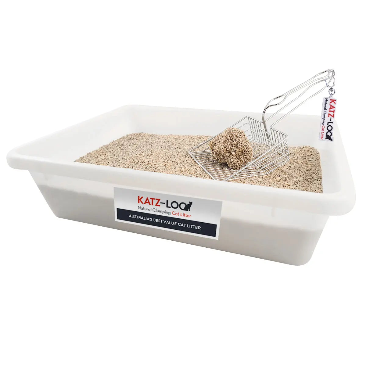 Katz-Loo Natural Clumping Cat Litter 20kg (2 Bags) Katz-Loo